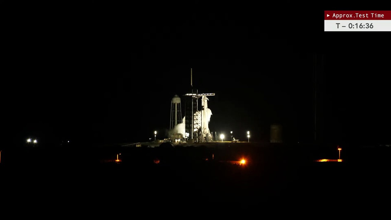 Replay SpaceX test fires Falcon 9 rocket for NASA space station crew mission