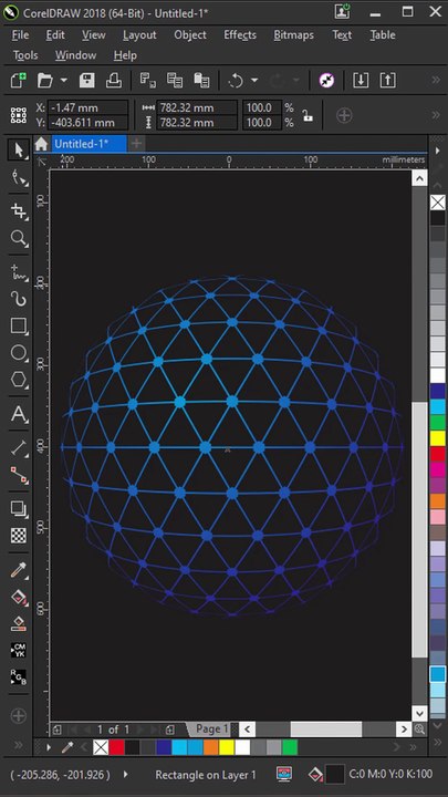 draw technology sphere in coreldraw fast