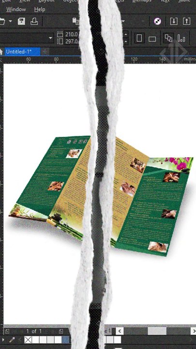 Instructions for creating a tri-fold flyer mockup in coreldraw