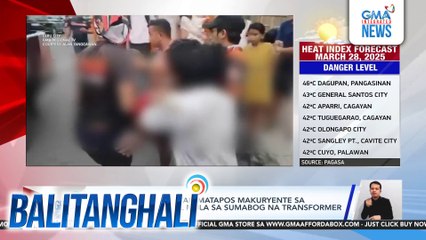 2 trabahador, sugatan matapos makuryente sa live wire na naputol mula sa sumabog sa transformer | Balitanghali