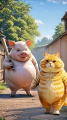 Cat😺 and Pig🐖 Story... By AI CATS STORY.