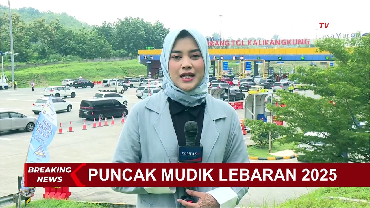 Pantauan Arus Mudik di Gerbang Tol Kalikangkung Jawa Tengah, Jumat 28 Maret 2025