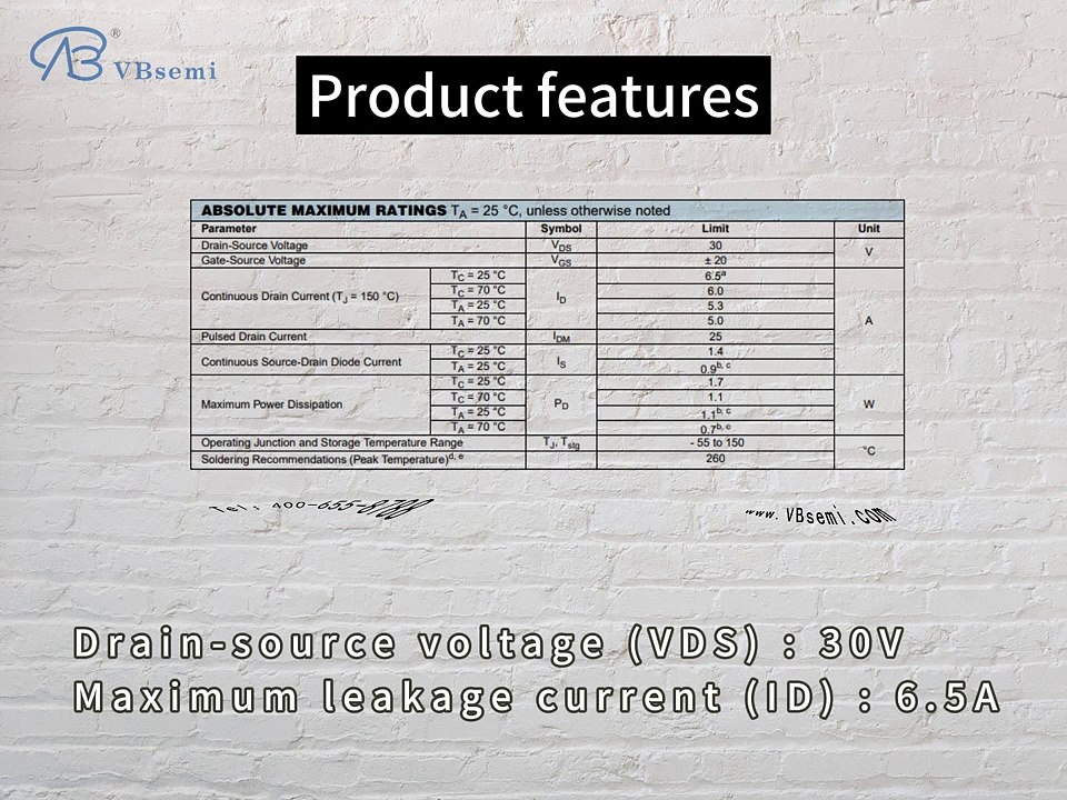 KD2306A-VB is a SOT23 package N-Channel field effect MOS tube