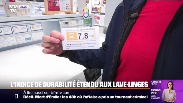 Après les téléviseurs, l'indice de durabilité s'étend aux lave-linges
