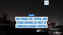 Airstrikes hit Houthi-controlled sites across Yemen, injuring seven