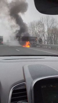Camion en feu, sur l'autoroute E42, entre Péruwelz et Blaton, le 28 mars 2025