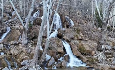 Mavi kelebekleri ve kiraz çiçekleriyle ünlü: Obruk yeniden çağlamaya başladı