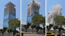 El momento en el que un rascacielos en construcción en Bangkok cae tras el terremoto