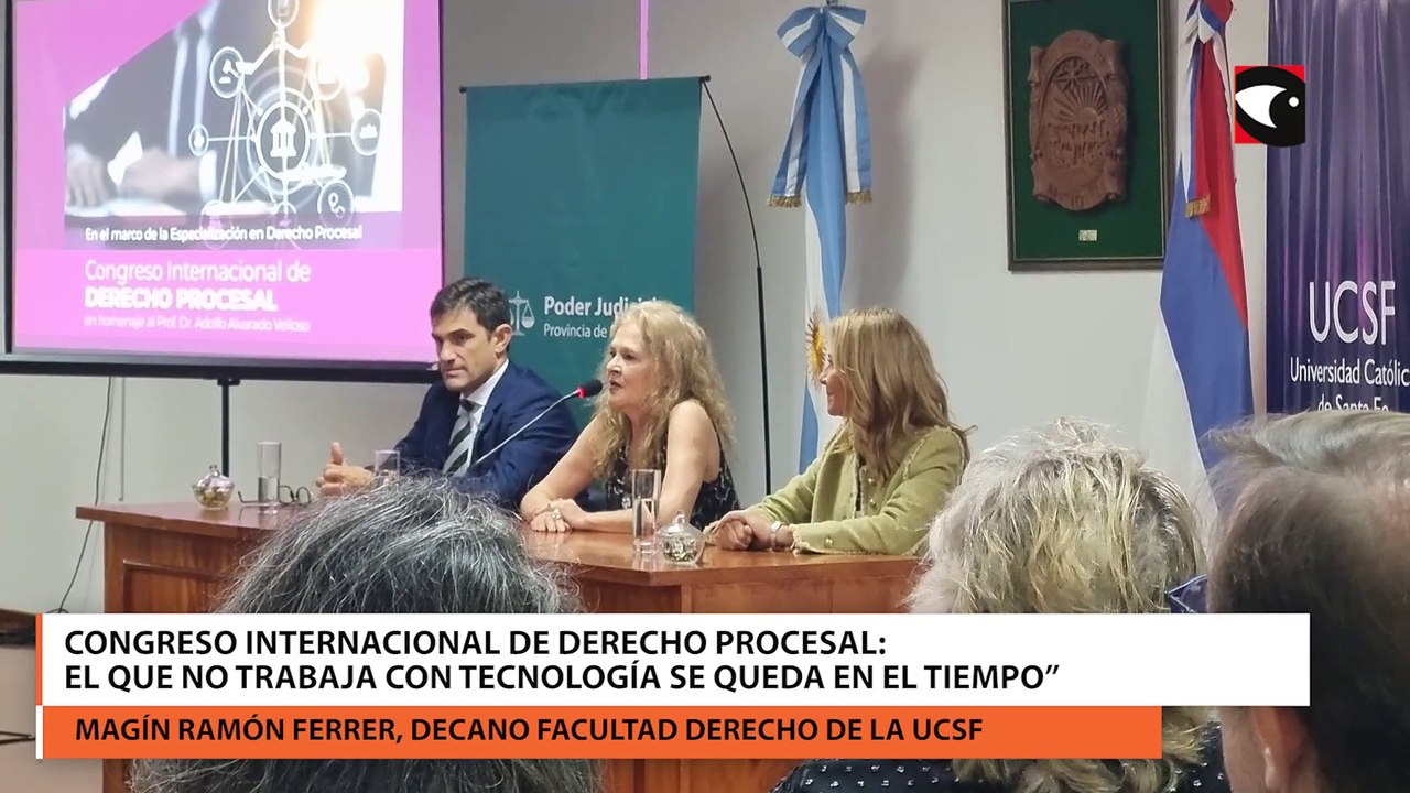 Posadas fue sede del congreso internacional de derecho procesal: “el que no trabaja sobre la tecnología se queda en el tiempo” Magín Ramón Ferrer, Decano Facultad Derecho De La Ucsf  Valeria Fiore, Delegada De La Facultad De Derecho De La Ucsf