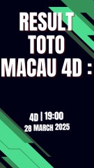 LIVE DRAW TOTO MACAU 4D JAM 19.00 HARI INI 28 MARET 2025 | RESULT TOTO MACAU | LIVE TOTO MACAU | LIVE DRAW MACAU | LIVE MACAU