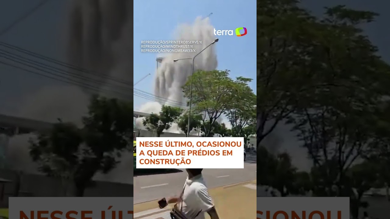 Terremoto que atingiu Mianmar deixa mortos e derruba prédios na Tailândia #shorts