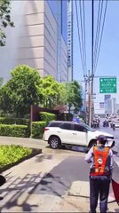 Bangkok rooftop pool during earthquake