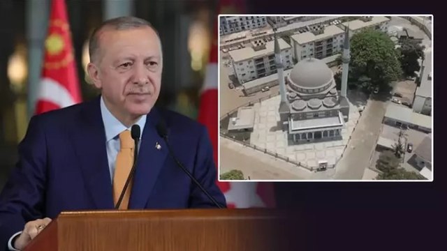 Cumhurbaşkanı Erdoğan, İstanbul’dan canlı bağlantıyla ‘Recep Tayyip Erdoğan Camii’nin Açılış Töreni’ne katıldı