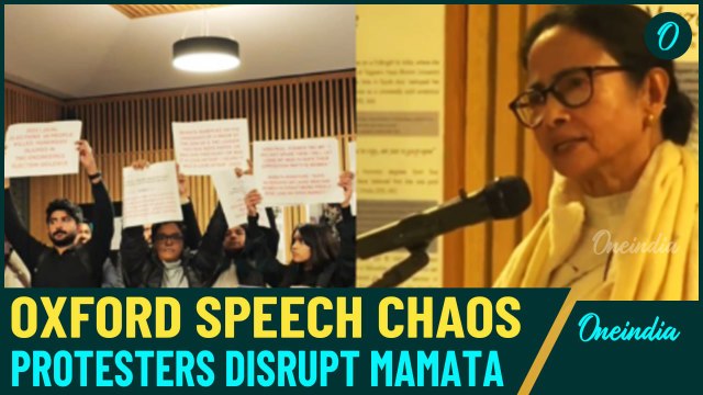 Mamata's Oxford Speech Disrupted: Protesters Slam Bengal Violence, R.G. Kar Case