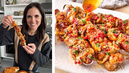 How to Make Chicken Scarpariello Skewers