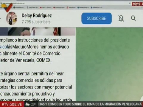 Vpdta. Rodríguez: activamos Comité de Comercio Exterior de Venezuela, COMEX, para importaciones
