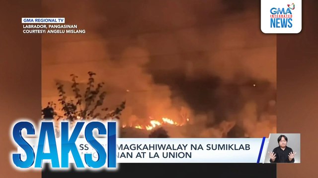 Grass fire, magkahiwalay na sumiklab sa Pangasinan at La Union | Saksi