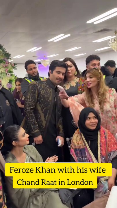 Feroze Khan with his wife in UK celebrating Chand Raat