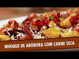 Nhoque de abóbora com carne seca