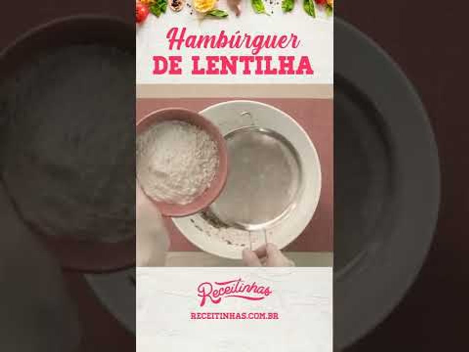 Receita Vegana de Hambúrguer de Lentilha com poucos ingredientes  #shorts