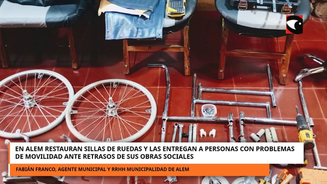 En Alem restauran sillas de ruedas y las entregan a personas con problemas de movilidad ante retrasos de sus obras sociales