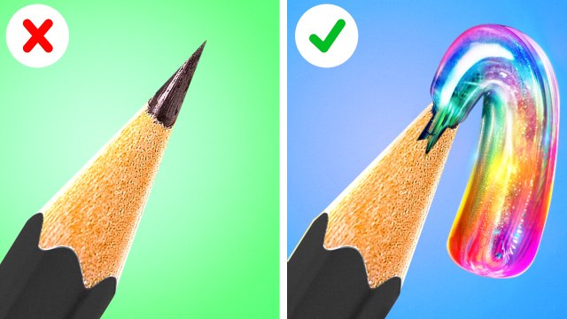 ASTUCES D'ART ET DIY GÉNIALES ✨ Bonnes vs Mauvaises Idées ! Rends l'école amusante avec 123 GO! Like