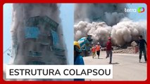 Vídeo mostra o momento em que prédio de 33 andares em construção desaba por terremoto na Tailândia