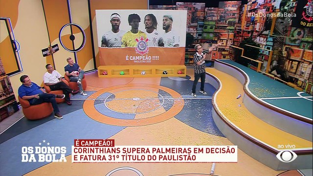 Neto ENLOUQUECE e estoura confetes após Corinthians campeão contra o Palmeiras; VEJA