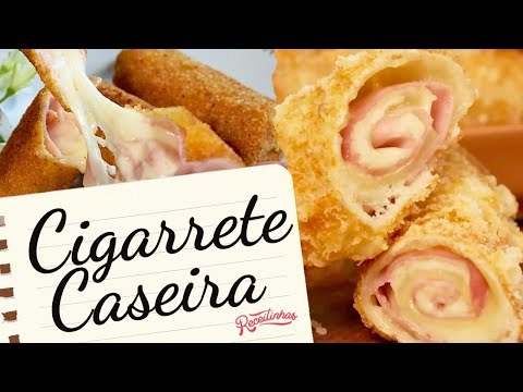 CIGARRETE CASEIRA COM MASSA DE PASTEL (SALGADOS CASEIROS FÁCEIS DE FAZER) | RECEITINHAS
