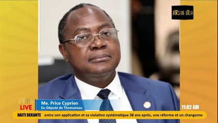 Me. Price Cyprien pou yon gwo pase men ki fèt nan konstitisyon an.