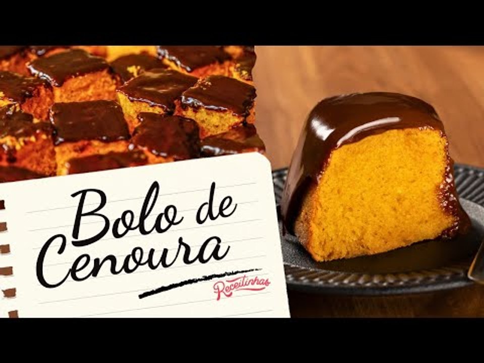BOLO DE CENOURA NO LIQUIDIFICADOR (COM COBERTURA CREMOSA DE CHOCOLATE) | RECEITINHAS