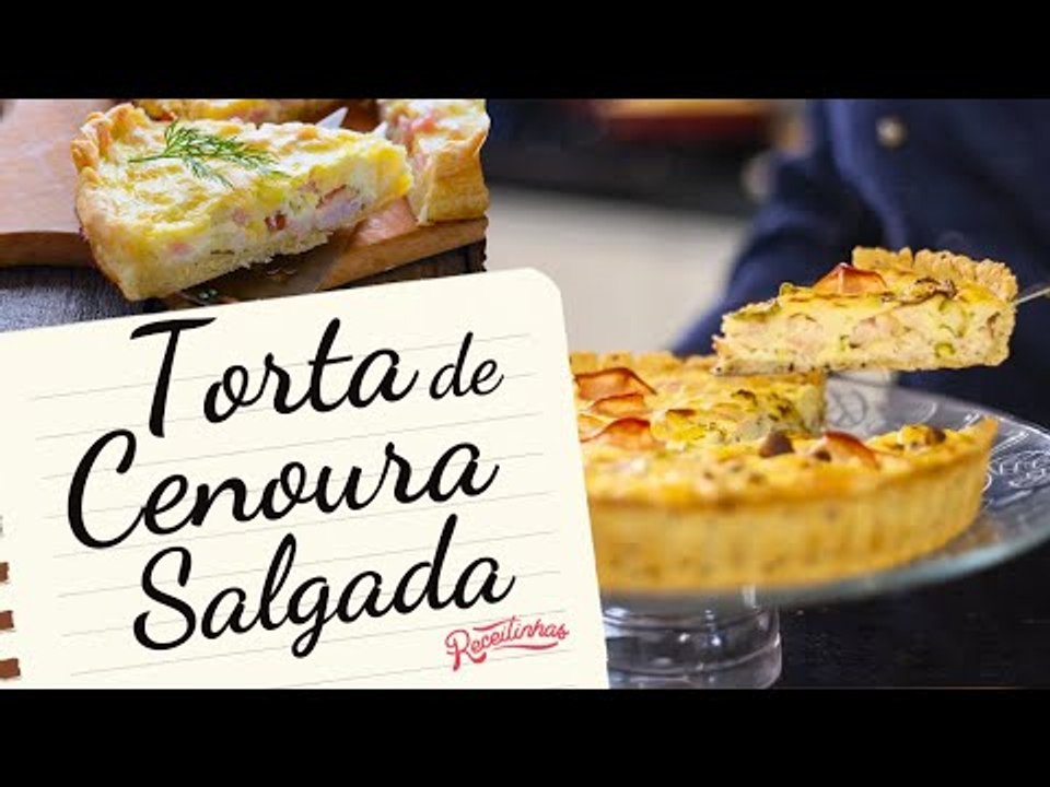 TORTA SALGADA DE CENOURA COM PEITO DE PERU E QUEIJO MUÇARELA | RECEITINHAS