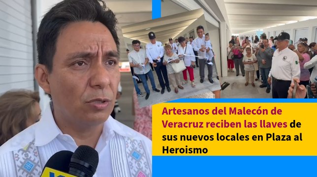 Artesanos del Malecón de Veracruz reciben las llaves de sus nuevos locales en Plaza al Heroismo