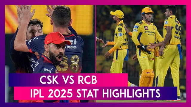 CSK vs RCB IPL 2025 Stat Highlights: Royal Challengers Bengaluru Secure Dominant Victory