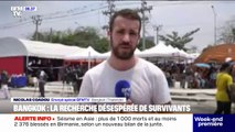 Séisme en Birmanie: en Thaïlande, la recherche désespérée de survivants par les secours