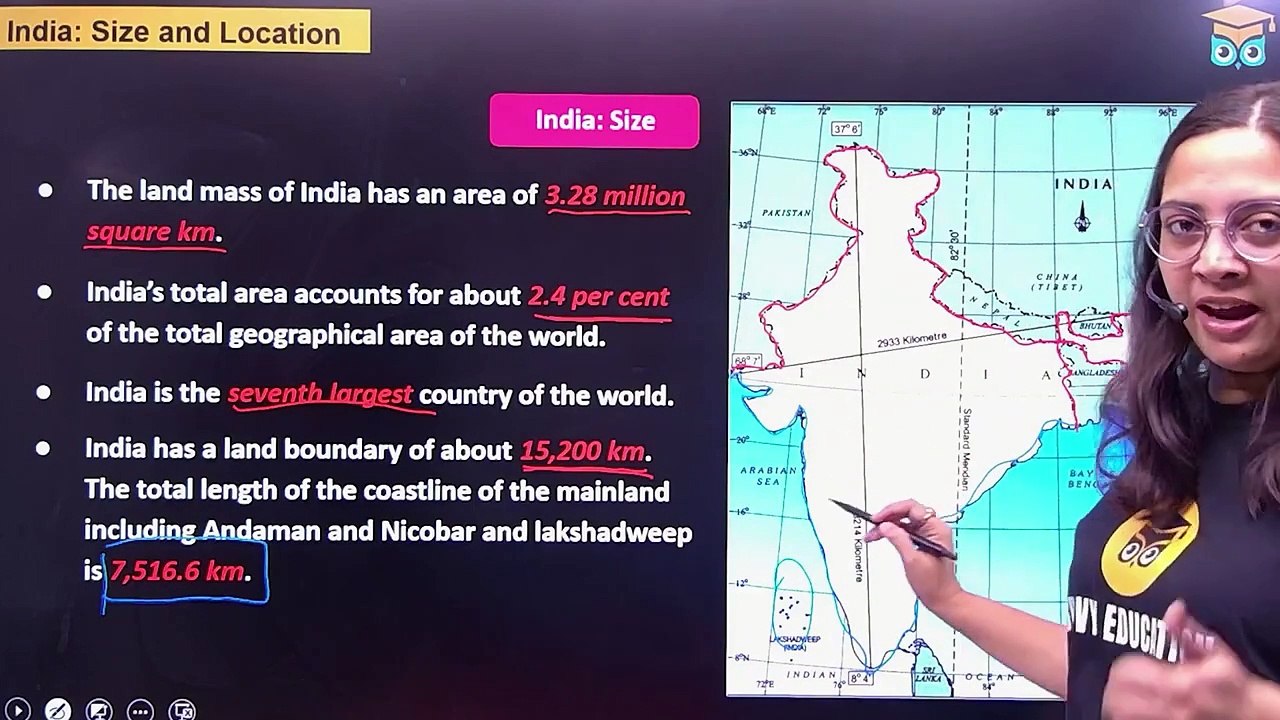 🌏 India - Size and Location _ Full Chapter _ Geography Class 9 _ Bhavy Education(720P_HD)