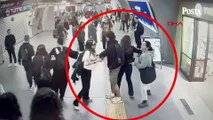 Gayrettepe metroda kavga! Yürüyen merdivende saldırdı, aşağı düştü