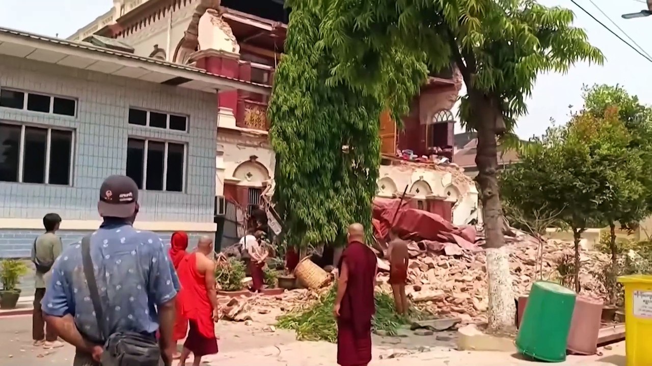 Powerful earthquakes' destruction in Myanmar, Thailand captured in videos
