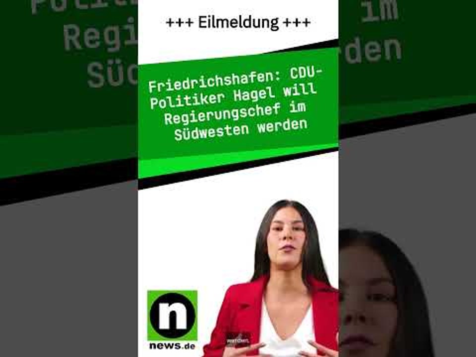 CDU-Politiker Hagel will Regierungschef im Südwesten werden