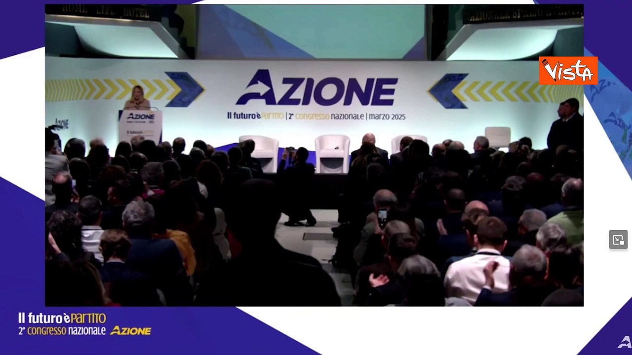 Meloni al congresso di Azione: "Nessuna intenzione di sostituire alleati"