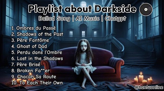 Playlist for Darkside pt II | Ballad Song | AI Music | Chatgpt | Franch Music