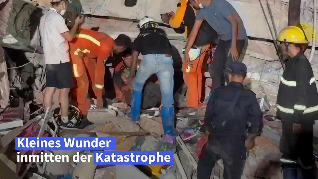 Erdbeben in myanmar: frau aus trümmern gerettet