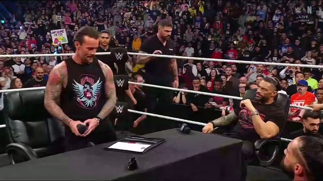 Contract Signing Roman Reigns vs. CM Punk vs. Seth Rollins - WWE SmackDown 3/28/2025