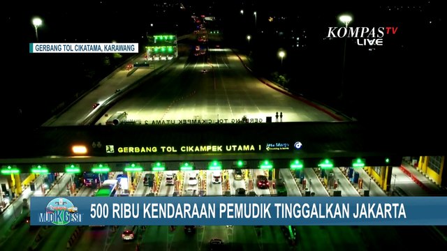 [FULL] Pantauan Arus Mudik Gerbang Tol Cikampek Utama dan Tol Cipali Ramai Lancar per 29 Maret Malam