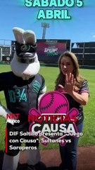 Luly López, presidenta del DIF Saltillo, invita al "Juego con Causa" donde el béisbol se une a la solidaridad.