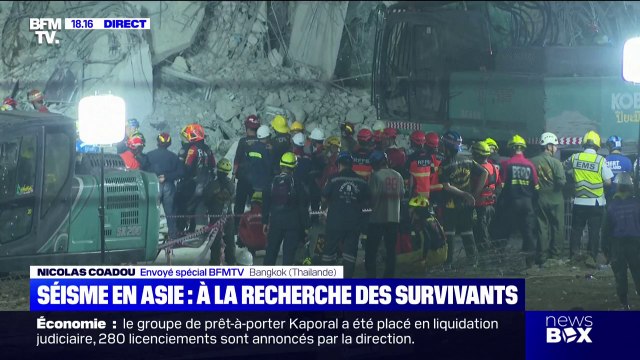 Séisme en Asie: la Thaïlande toujours à la recherche de 38 ouvriers portés disparus, après l'effondrement d'un bâtiment en construction