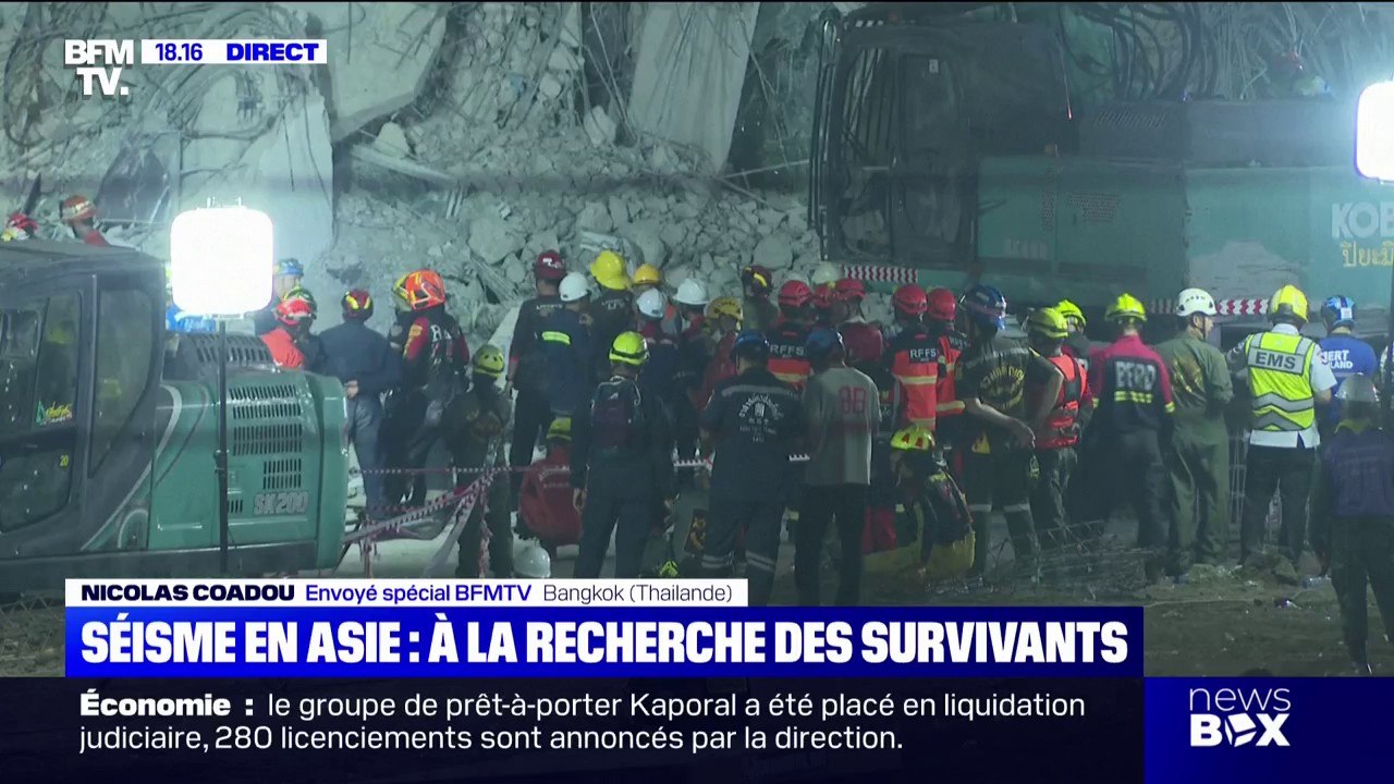Séisme en Asie: la Thaïlande toujours à la recherche de 38 ouvriers portés disparus, après l'effondrement d'un bâtiment en construction