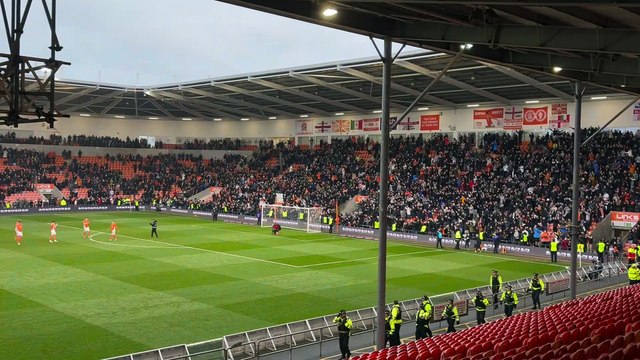 Blackpool fans celebrate victory over Bolton Wanderers