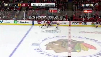 Penguins 16-17 Season - Hainsey sends Rasmussen into Penguins bench