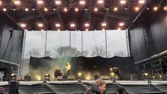 Alan Shearer on stage at Newcastle United's Carabao Cup winners event